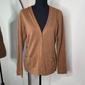 Tailor B. Moss V-neck Button Up Cardigan Sweater Brown Size S